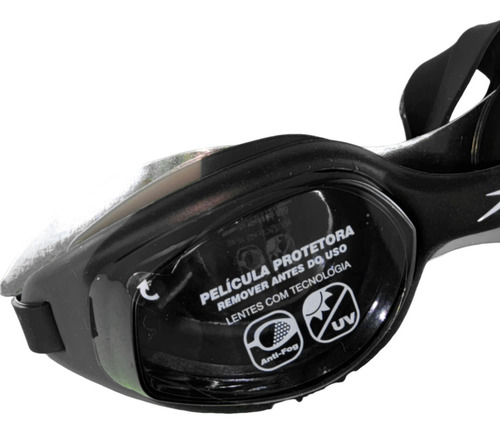Óculos Natação Speedo Smart Adulto Antiembaçante Cor Preto/Fumê