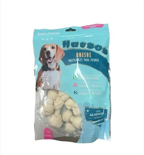 Pack 15 Huesos Snack Cartílago Masticable Comestible Perro