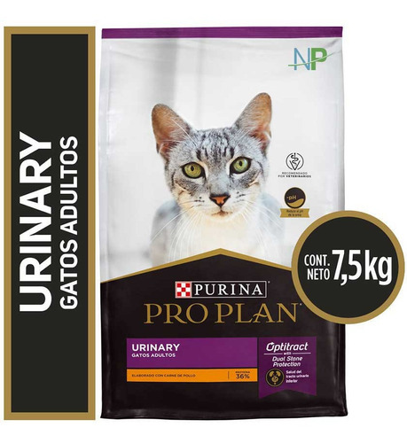 Alimento Pro Plan OptiTract Urinary para gato adulto sabor pollo y arroz en bolsa de 7.5kg