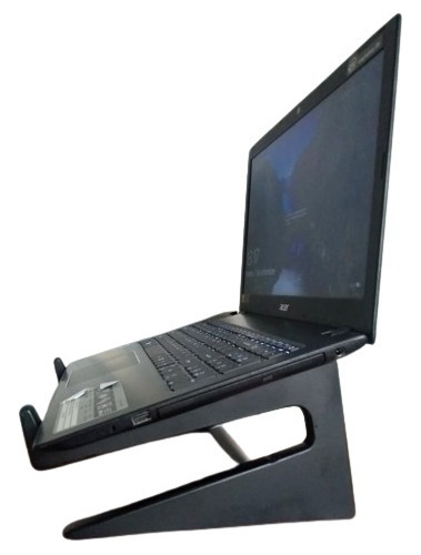 Soporte Base Para Laptop Madera Negro Stand Ergonomico