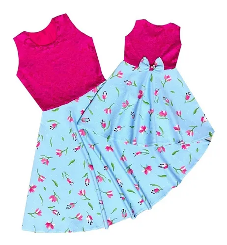 Vestido azul e rosa cheap adulto