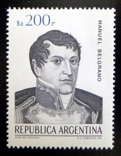 Argentina, Sello Gj 2149 M. Belgrano $a 200 84 Mint L9761