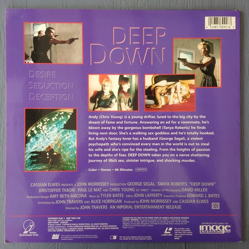 Deep Down (1994) Laserdisc Laser Disc Uncut Tanya Roberts (Usado)