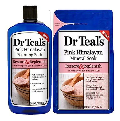 Set De Baño Dr Teals Himalaya Rosa - Sales Epsom Con Aceites