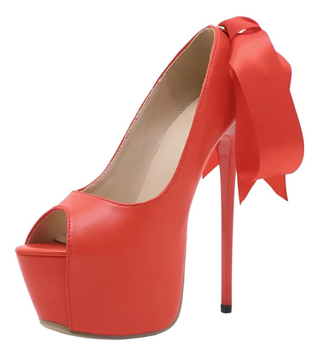 En Stock Abfa Shop Talla 36 Zapatos Ab Lazo Taco Aguja Rojo