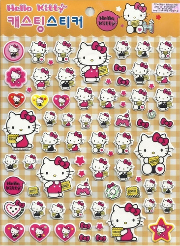 Set Sticker Hello Kitty 3d Modelo 2