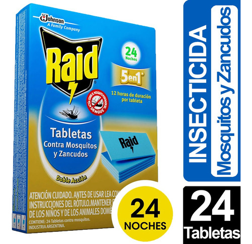 Raid Repuesto Tableta Mosquitos Y Zancudos 24 Tabletas