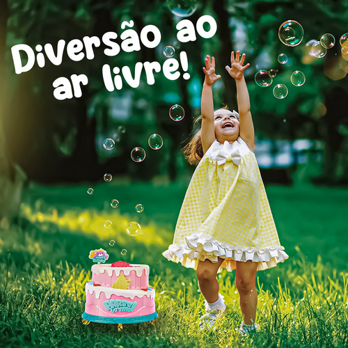 Imagem 9 de 10 de Máquina De Fazer Bolhas De Sabão Bolo De Aniversário Som Luz