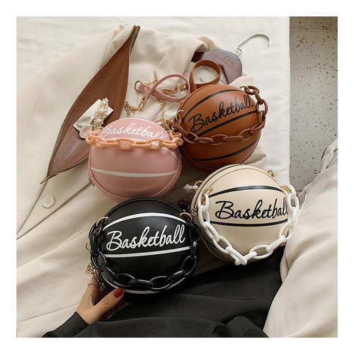 Bolso De Baloncesto Para Mujer, Cuero Redondo Gráfico Con