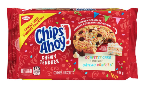 Galletas Chips Ahoy Chewy Confetti Cake Chispas Fiesta 407g