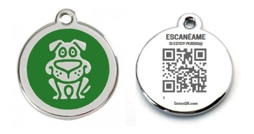 Placa Para Perro Con Sistema De Identificación Ubicación Qr