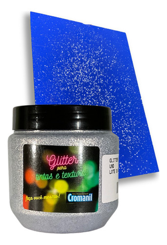 Glitter Para Tintas E Texturas De Parede Cromanil 250ml Cor Prata