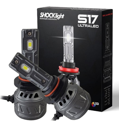 Kit Lâmpada Ultra Led Hb3 Shocklight S17 Nano 6000k 10000lm