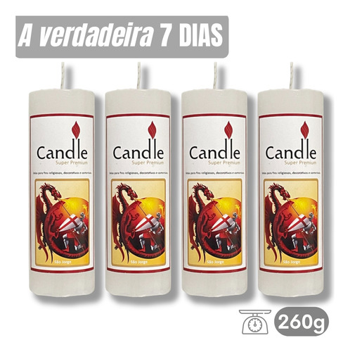 Kit De 10 Velas 7 Dias 260g Imagem São Jorge