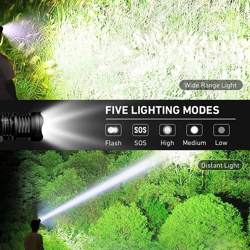 2 Faros Led Recargables De 100000 Lúmenes