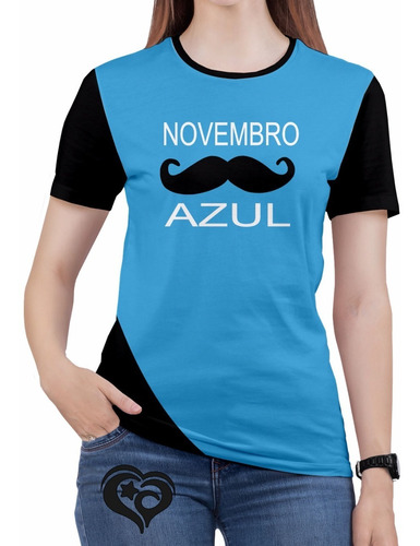 Camiseta Novembro Azul Feminina Camisa Roupa Blusa