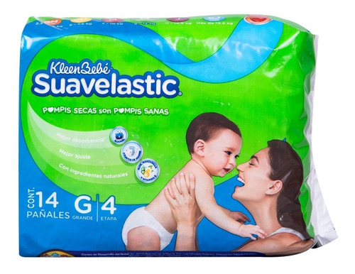 Pañal Kleenbebe Suavelastic Grande C/14 Pzs