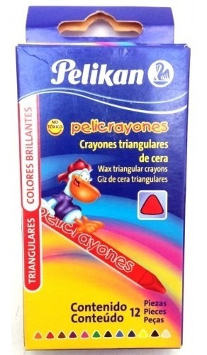 Crayones Triangulares Regular De Cera 12 Piezas Pelikan 
