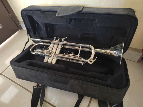 Trompeta Silvertone Plateado Con Estuche Sin Boquilla Plateado (Usado)