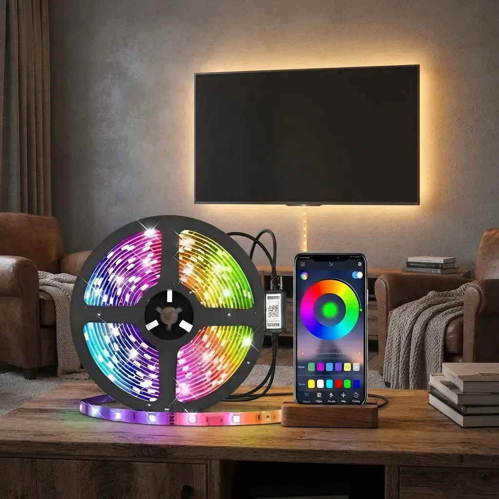 Fita Led Rgb Luz Colorida 5 Metros Controle Bluetooth Bivolt