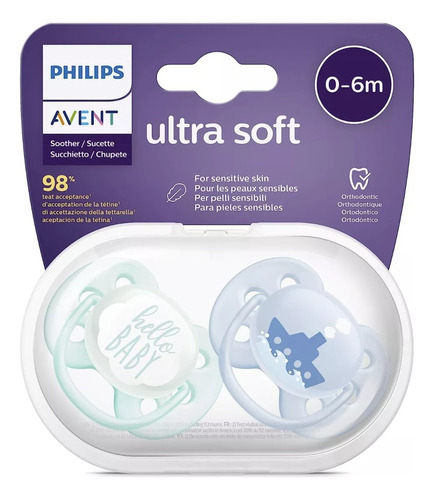 Chupete Philips Avent Ultra Soft Ultra Suave Flexible Set X2