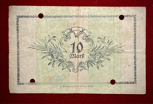 Billete 10 Marcos Alemania Notgeld 1918 Ge 012.05 Altona (Usado)