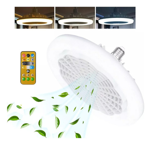 2 Lampara Ventilador De Techo Con Control Remoto Estructura Blanco