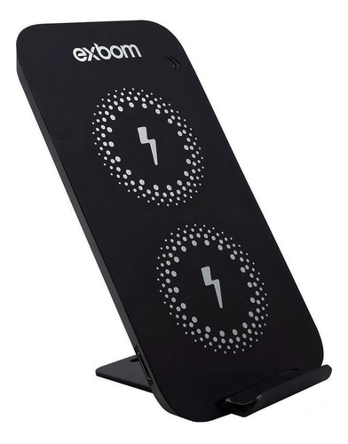 Carregador Sem Fio Wireless Indução Sensor Duplo Fast Charge Cor Preto
