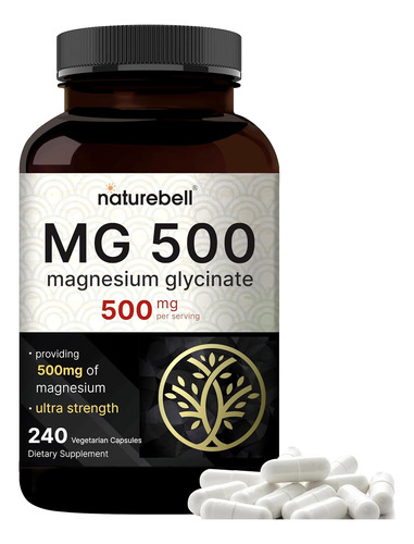 Magnesio Glicinato 500mg 240 Capsulas Max Absorción