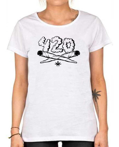 Remera De Mujer Cannabis Chala Humo Cigarrillos 420 M2