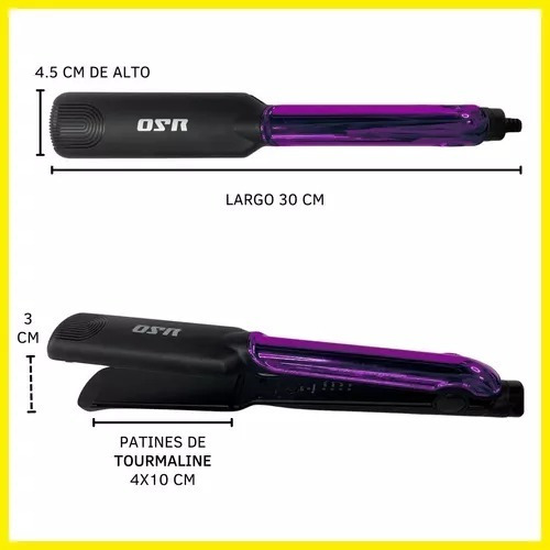Imagen 3 de 10 de Planchita Pelo Profesional Alisado Cabello Tourmaline Full