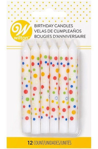 Velas De Cumpleaños Con Lunares De Colores