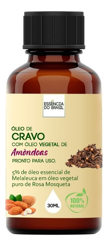 Óleo Essencial Essência Do Brasil Óleo De Cravo Com Amêndoas 30ml - Pronto Para Uso Cravo Com Amêndoas 30ml