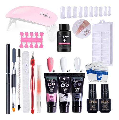 17pcs Poli Gel Set De Esmaltes De Uñas Uva Gel Art Kit