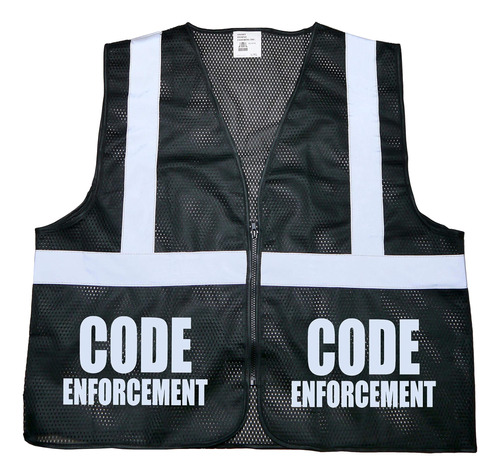 Chaleco Seguridad Code Enforcement Negro Diseño Reflectante