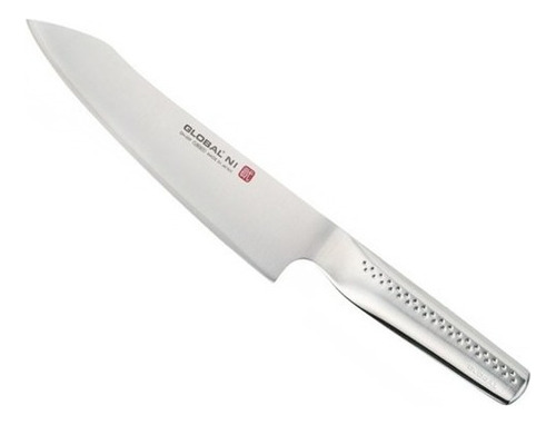 Cuchillo de cocina Global Ni Gn-009 Kiritsuke Cromova de acero de 8 pulgadas, color plateado japonés