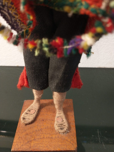 Imagen 3 de 6 de Antiguo Muñeco Coya De Alambre Hilo Y Cara De Papel Maché