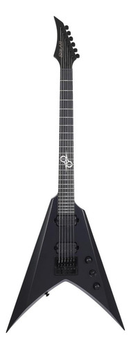 Guitarra elétrica Solar V1.6 type v de  mogno carbon black matte fosco com diapasão de ébano