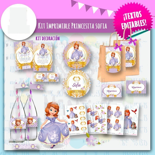 Kit Imprimible Princesa Sofia Princesa Disney Princesita R20