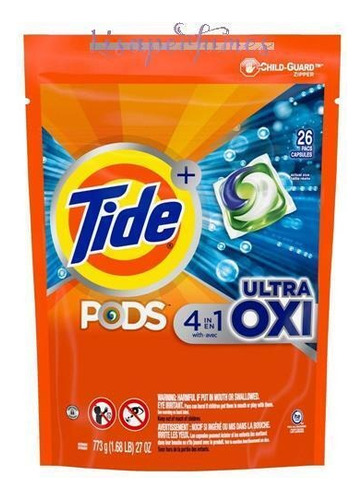 Tide Pods Ultra Oxi Detergente Líquido Pacs, 26 Count (packa