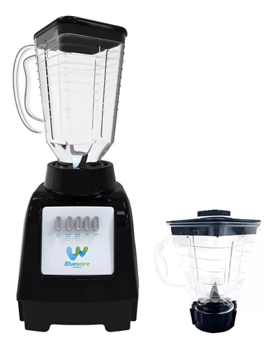 Licuadora Blueware 1.25 Lt +procesador 700ml Negra