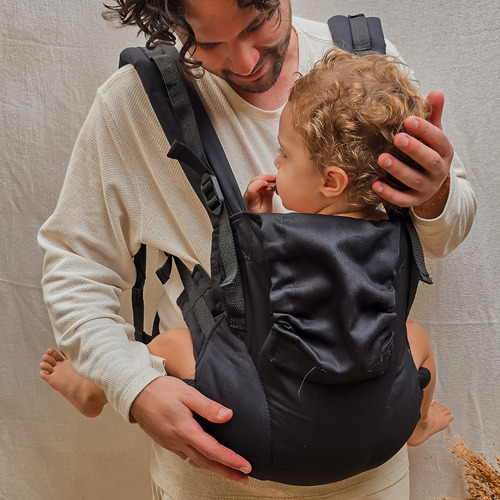 Mochila Evolutiva Canguru Ergonômico Bebê | Colo De Urso Preta