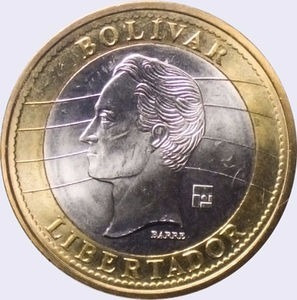 Colección  Monedas 1 Bolívar Años 2007 09 Y 12 Borde Dorado