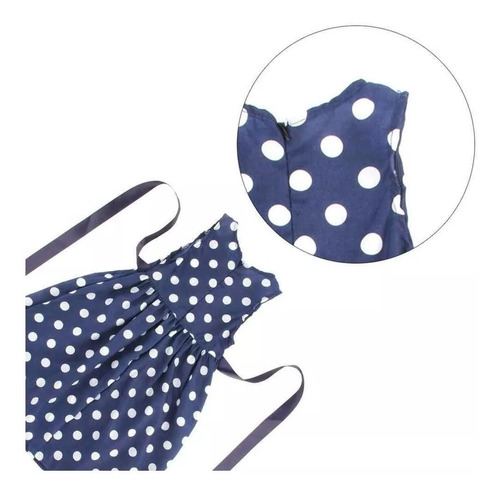 Vestido Princesa Azul Lunares Blancos Niñas Talla 2,3,4,6