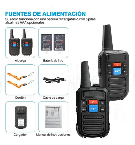 Walkie Talkie,walkie Talkie Recargable Usb Etc. (2 Paquetes)
