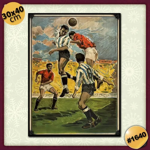 #1640 - Cuadro Decorativo Vintage Futbol Pelota Poster Gol