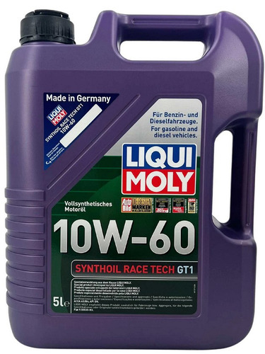 Aceite Para Motor Liqui Moly 10w60 Synthoil Race Tech Gt1