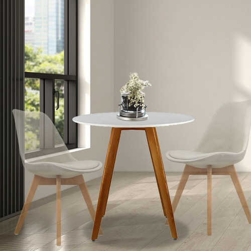 Mesa De Centro Mundo In Frankfurt 80cm Comedor Restaurante Color Blanco