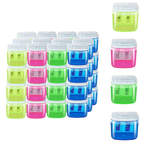 48 Pcs Manual Pencil Sharpeners With Lid, For School,of...