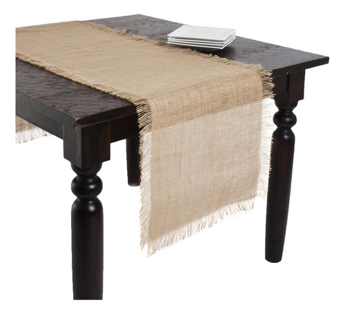 Saro Lifestyle Natural Color Fringed Yute Table Runner - 20 